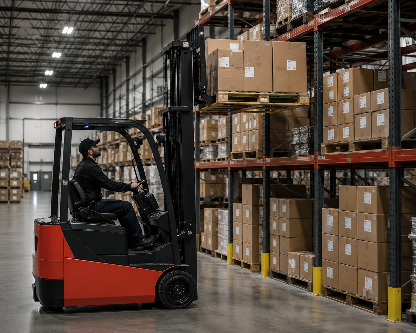 Lufasco pulling order with forklift